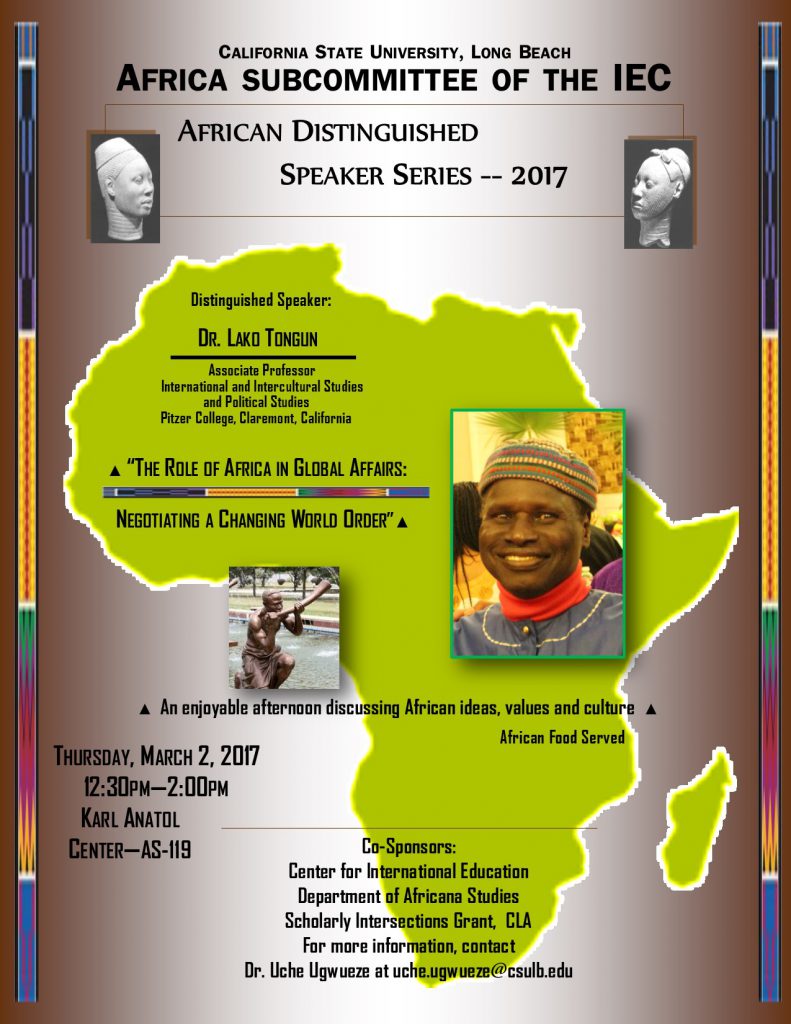 African Distinguished Speaker Series--Dr Lako Tongun 03-02-17